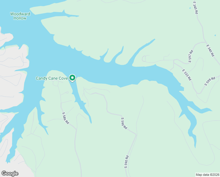 map of restaurants, bars, coffee shops, grocery stores, and more near 58990 East 332 Road in Jay