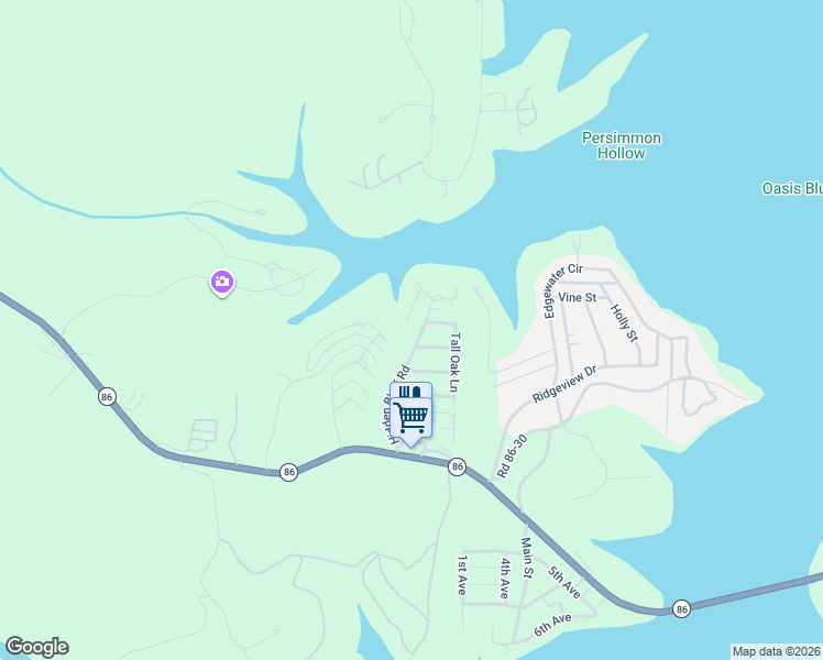 map of restaurants, bars, coffee shops, grocery stores, and more near 117 Hidden Bluff Road in Blue Eye