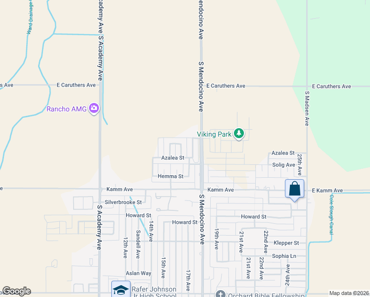 map of restaurants, bars, coffee shops, grocery stores, and more near 2958 16th Avenue in Kingsburg