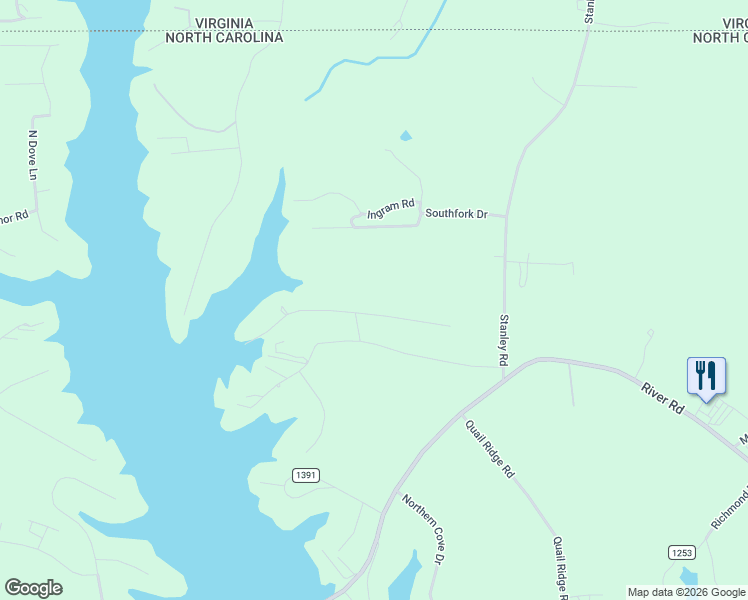 map of restaurants, bars, coffee shops, grocery stores, and more near Lizzard Creek Drive in Henrico