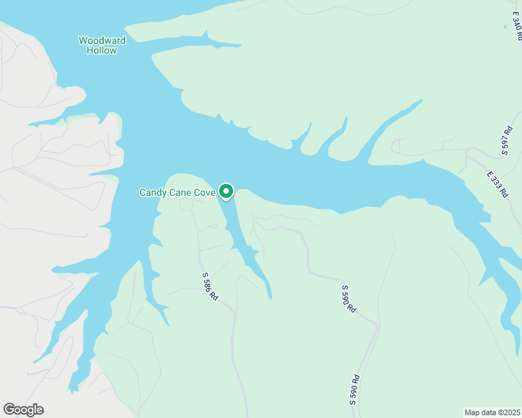 map of restaurants, bars, coffee shops, grocery stores, and more near 58780 East 332 Road in Jay