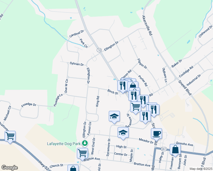 map of restaurants, bars, coffee shops, grocery stores, and more near 1200 Meadowlark Circle in Lafayette