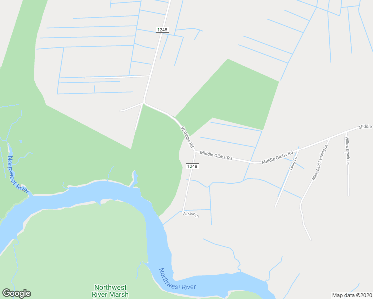 map of restaurants, bars, coffee shops, grocery stores, and more near 368 West Gibbs Road in Knotts Island