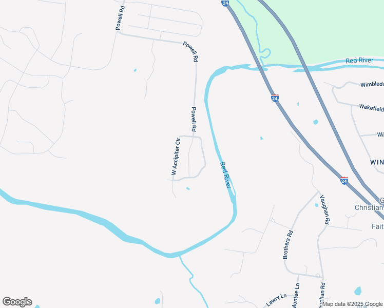 map of restaurants, bars, coffee shops, grocery stores, and more near 2179 Powell Road in Clarksville