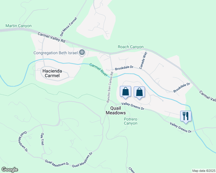 map of restaurants, bars, coffee shops, grocery stores, and more near 26700 Rancho San Carlos Road in Carmel-by-the-Sea