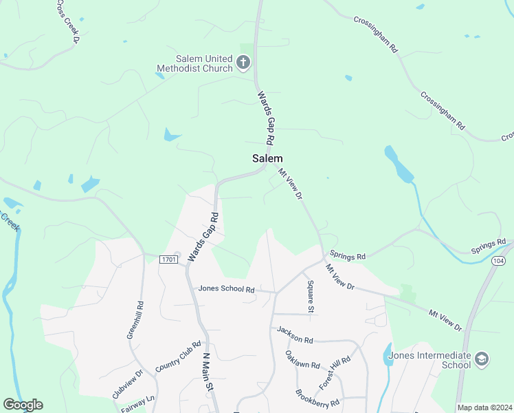 map of restaurants, bars, coffee shops, grocery stores, and more near 162 Mikaela Lane in Mount Airy