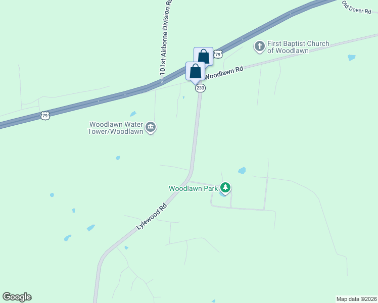 map of restaurants, bars, coffee shops, grocery stores, and more near 2632 Lylewood Road in Woodlawn