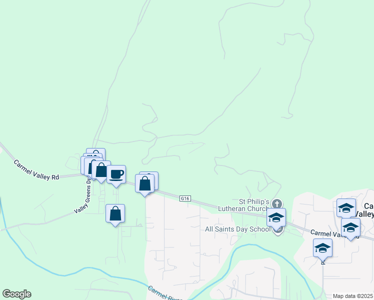 map of restaurants, bars, coffee shops, grocery stores, and more near 15 Alta Madera in Carmel