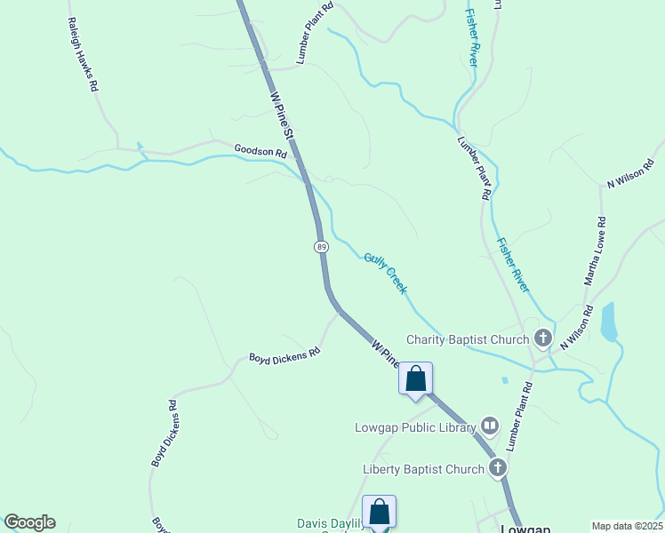 map of restaurants, bars, coffee shops, grocery stores, and more near 9402 West Pine Street in Lowgap