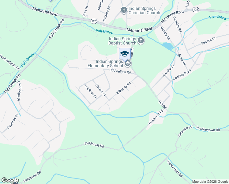 map of restaurants, bars, coffee shops, grocery stores, and more near 428 South Valley View Circle in Kingsport