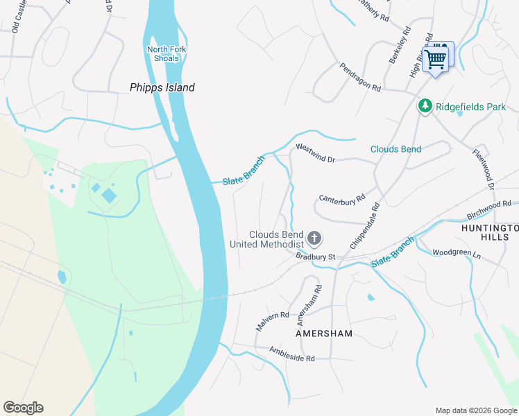 map of restaurants, bars, coffee shops, grocery stores, and more near 2120 Bonaire Road in Kingsport