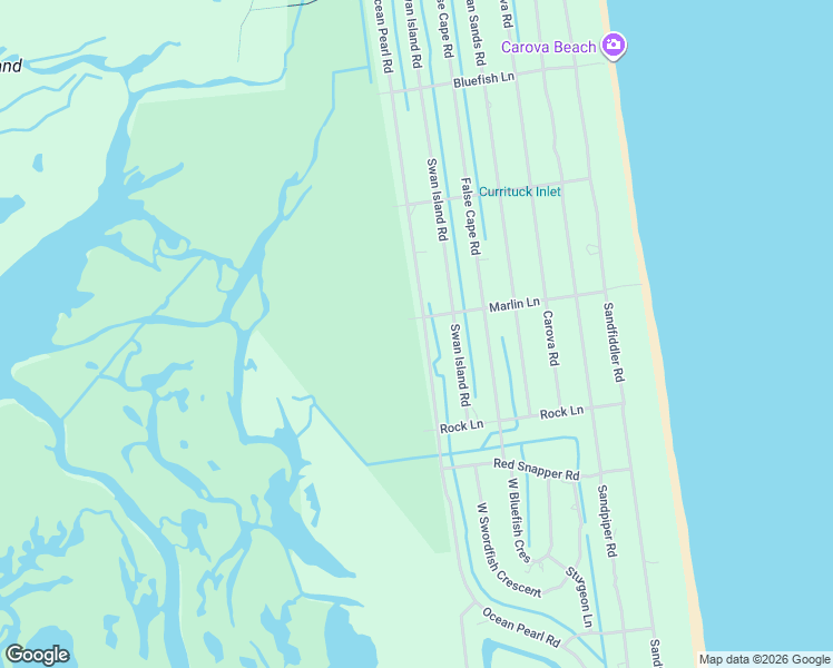 map of restaurants, bars, coffee shops, grocery stores, and more near 2320 Ocean Pearl Rd in Corolla