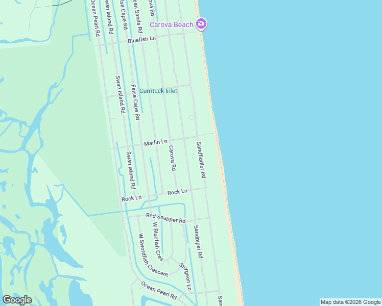 map of restaurants, bars, coffee shops, grocery stores, and more near 2311 Sandpiper Road in Corolla