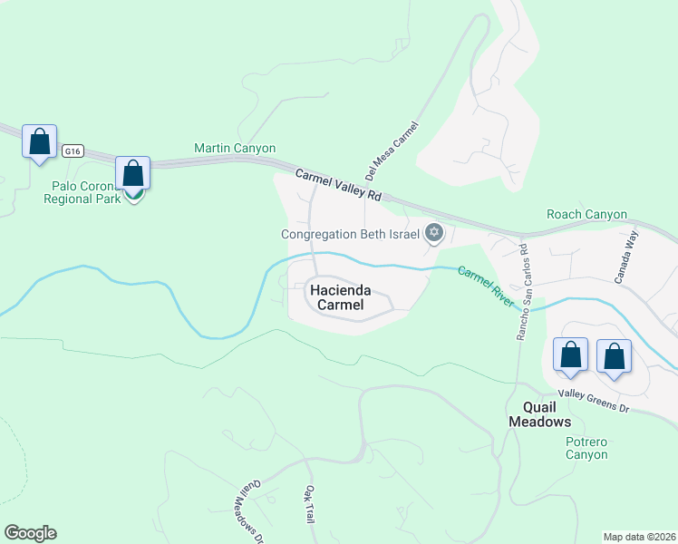map of restaurants, bars, coffee shops, grocery stores, and more near 2 Hacienda Carmel in Carmel-by-the-Sea