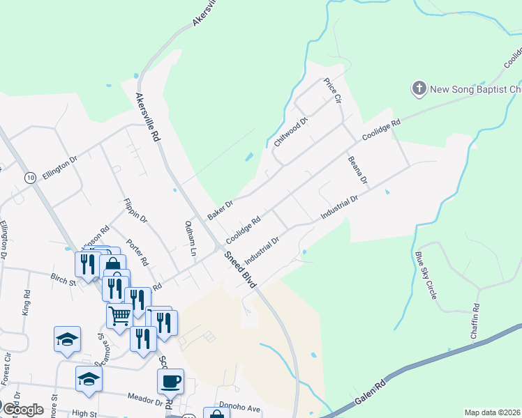 map of restaurants, bars, coffee shops, grocery stores, and more near 617 Coolidge Road in Lafayette
