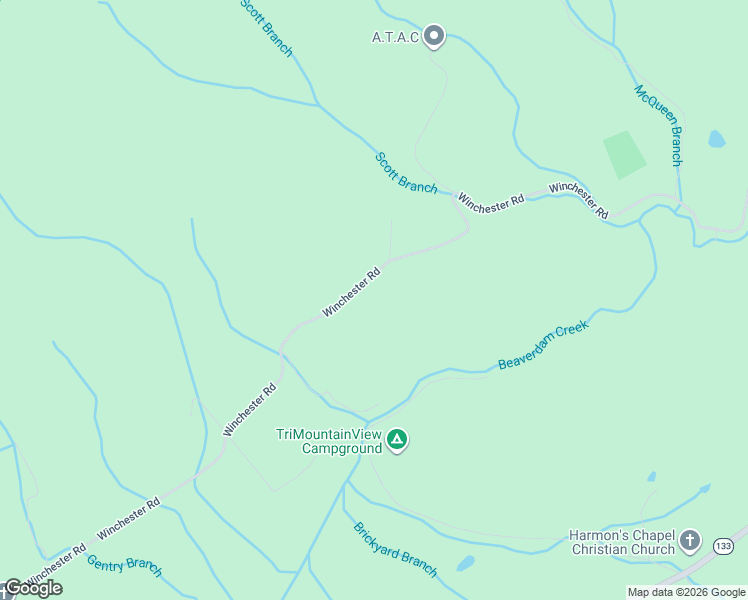 map of restaurants, bars, coffee shops, grocery stores, and more near 1306 Winchester Road in Shady Valley