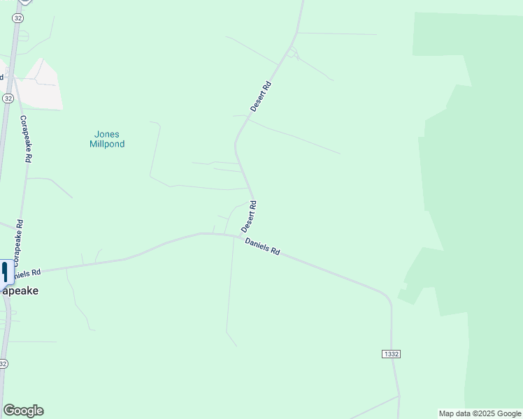 map of restaurants, bars, coffee shops, grocery stores, and more near 19 Desert Road in Corapeake