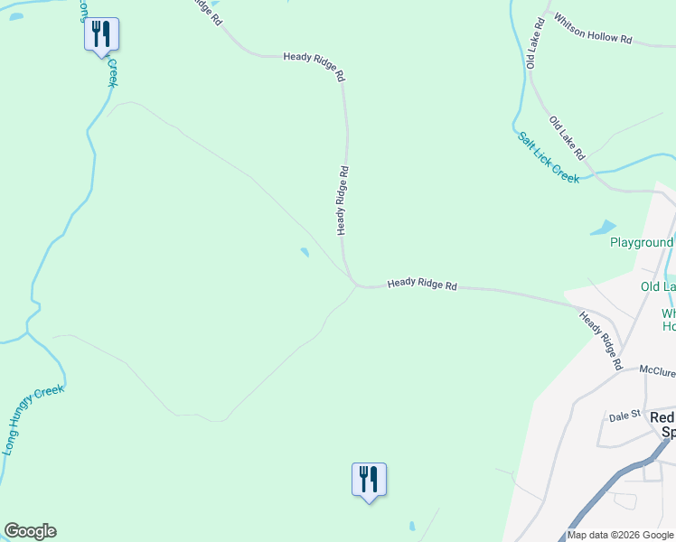 map of restaurants, bars, coffee shops, grocery stores, and more near 1021 Heady Ridge Road in Red Boiling Springs