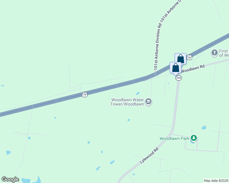 map of restaurants, bars, coffee shops, grocery stores, and more near 3070 Dover Road in Woodlawn