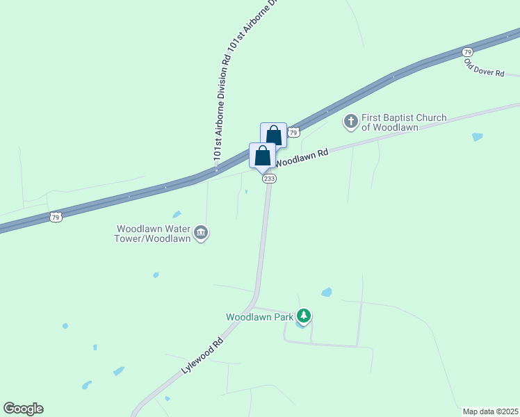 map of restaurants, bars, coffee shops, grocery stores, and more near 2536 Lylewood Rd in Woodlawn