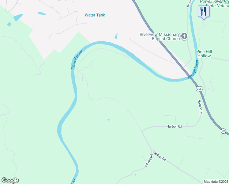 map of restaurants, bars, coffee shops, grocery stores, and more near 101-799 Grantham Ford Road in Tazewell