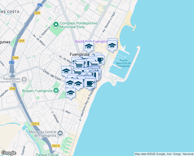 map of restaurants, bars, coffee shops, grocery stores, and more near in Fuengirola