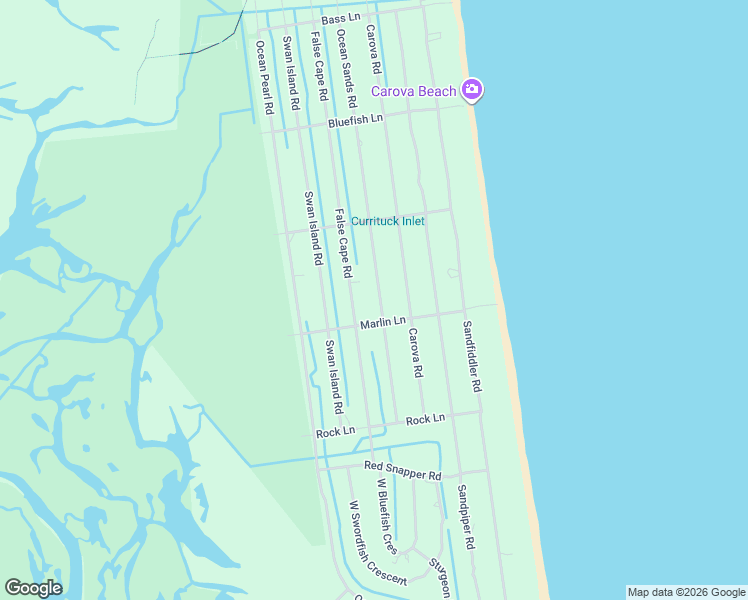 map of restaurants, bars, coffee shops, grocery stores, and more near 2325 False Cape Rd in Corolla