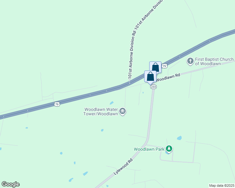 map of restaurants, bars, coffee shops, grocery stores, and more near 3032 Dover Road in Woodlawn