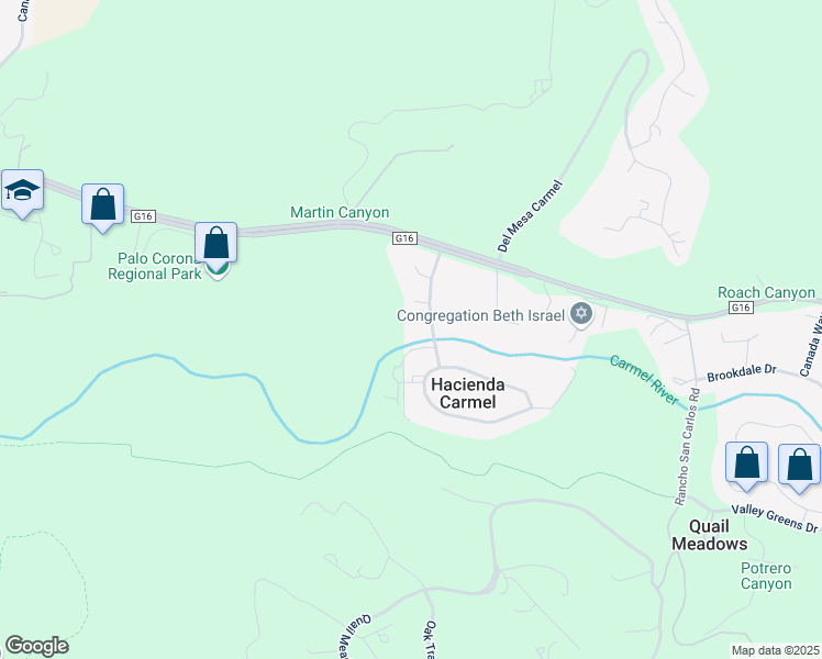 map of restaurants, bars, coffee shops, grocery stores, and more near 26450 Vía Mallorca in Carmel