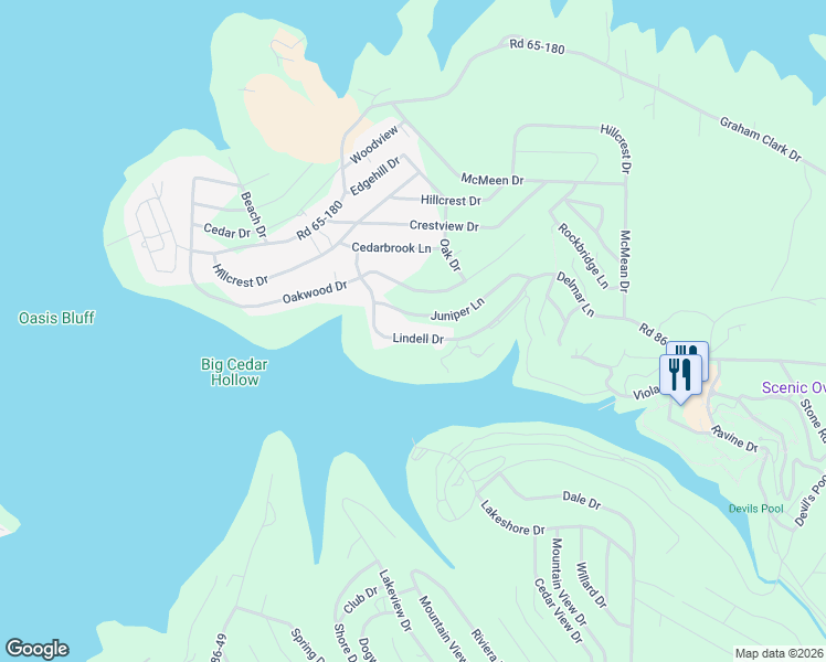map of restaurants, bars, coffee shops, grocery stores, and more near 447 Lindell Drive in Ridgedale