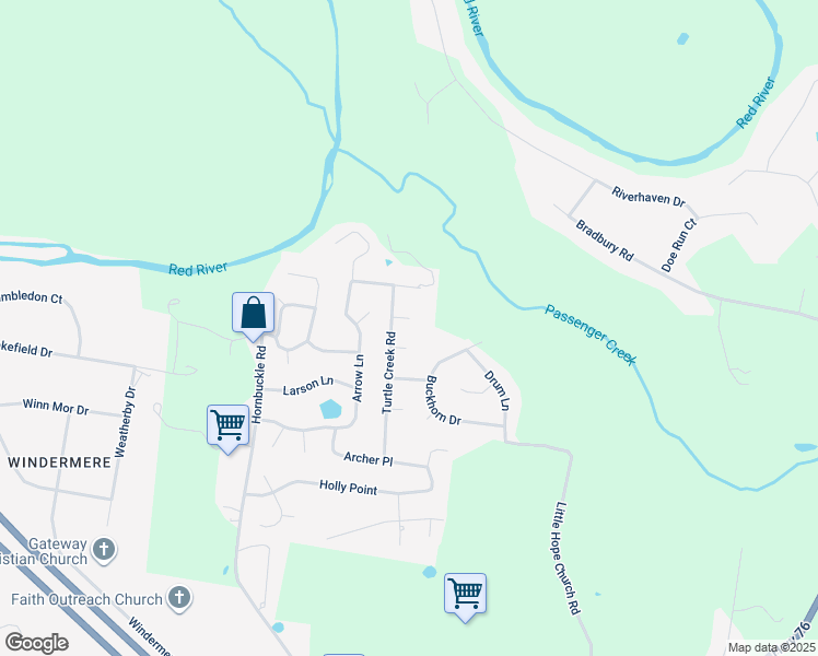 map of restaurants, bars, coffee shops, grocery stores, and more near 3198 Arrow Lane in Clarksville