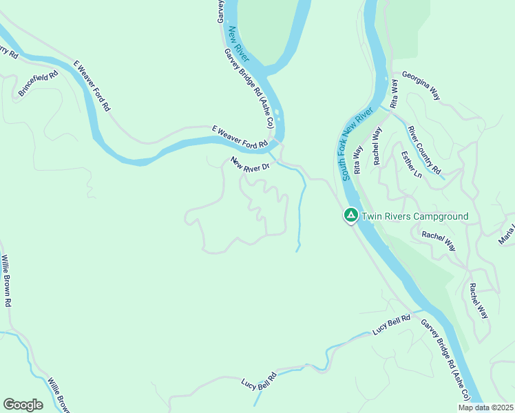 map of restaurants, bars, coffee shops, grocery stores, and more near 261 New River Drive in Crumpler