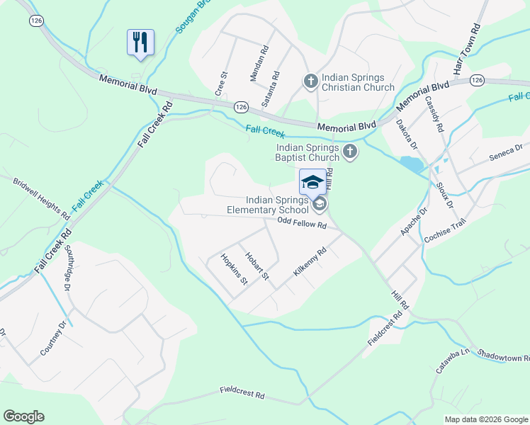map of restaurants, bars, coffee shops, grocery stores, and more near 5432 Lonesome Pine Road in Kingsport