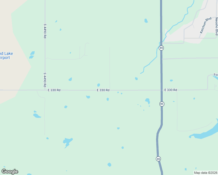 map of restaurants, bars, coffee shops, grocery stores, and more near 449555 East 330 Road in Monkey Island