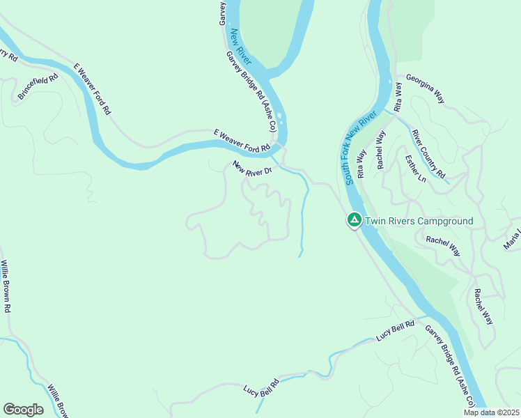 map of restaurants, bars, coffee shops, grocery stores, and more near 261 New River Drive in Crumpler