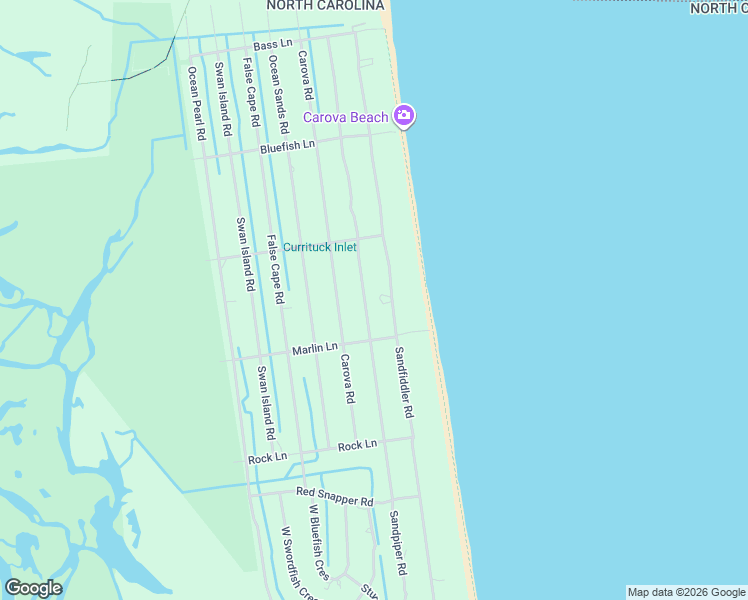 map of restaurants, bars, coffee shops, grocery stores, and more near 2333 Sandpiper Rd in Corolla
