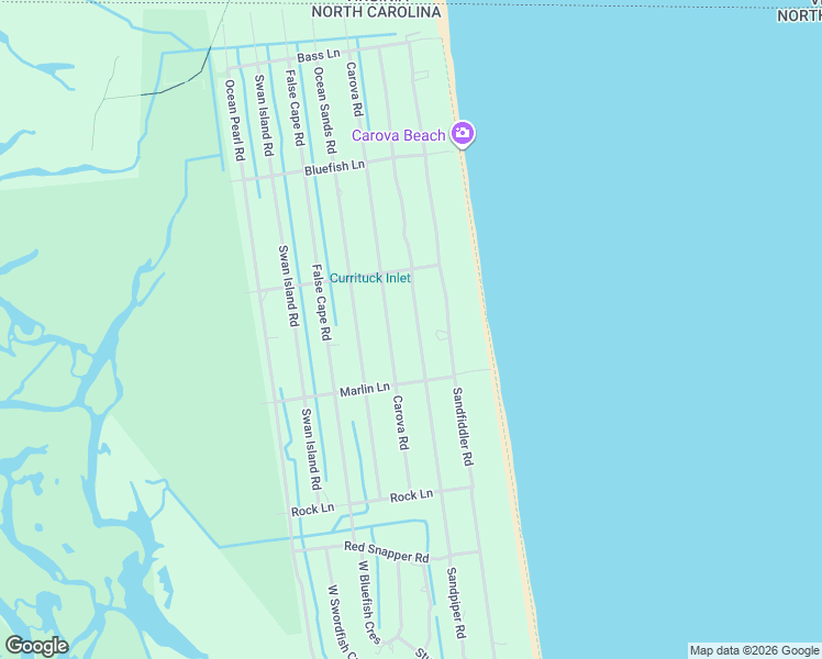 map of restaurants, bars, coffee shops, grocery stores, and more near 2333 Sandpiper Rd in Corolla