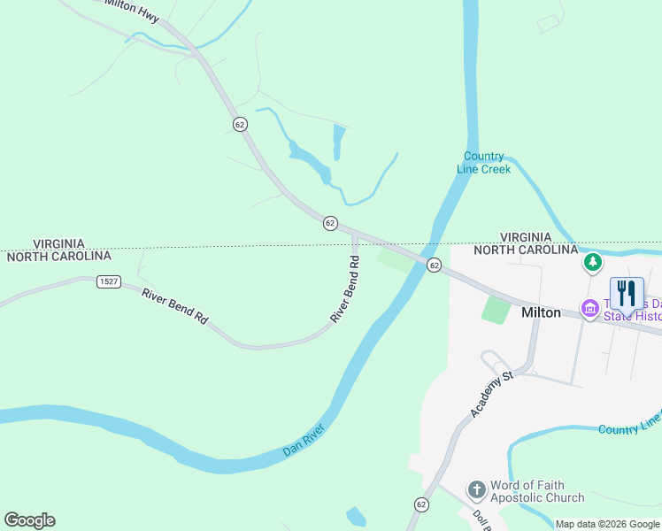 map of restaurants, bars, coffee shops, grocery stores, and more near 84 River Bend Road in Milton