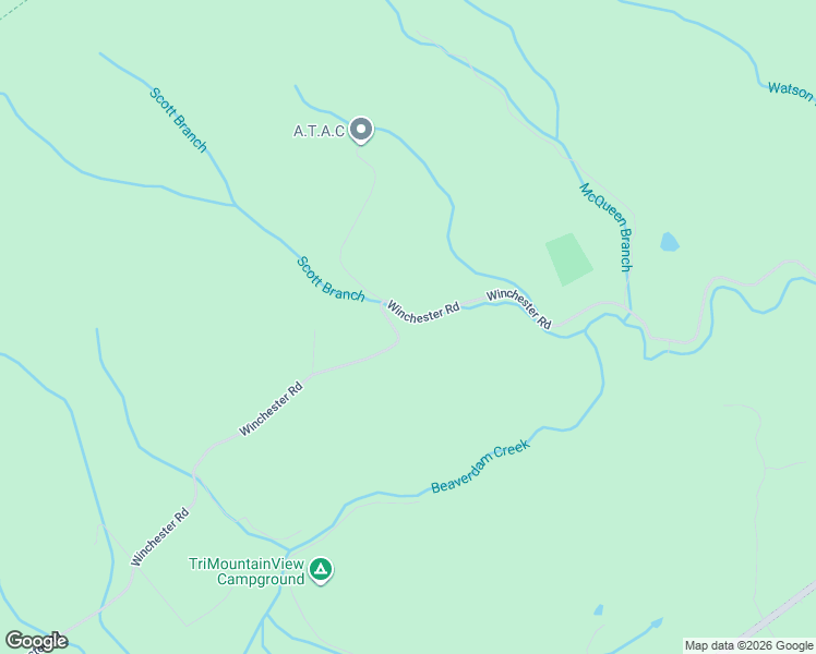 map of restaurants, bars, coffee shops, grocery stores, and more near 1802 Winchester Road in Shady Valley