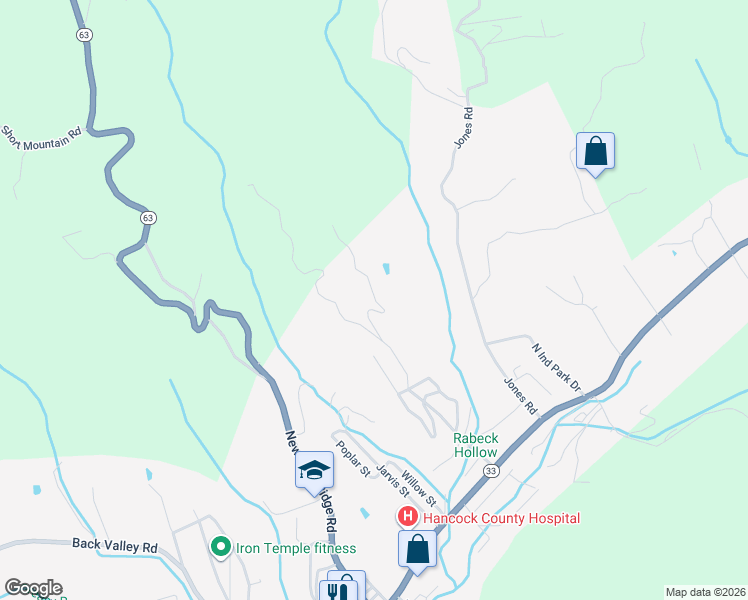 map of restaurants, bars, coffee shops, grocery stores, and more near in Sneedville