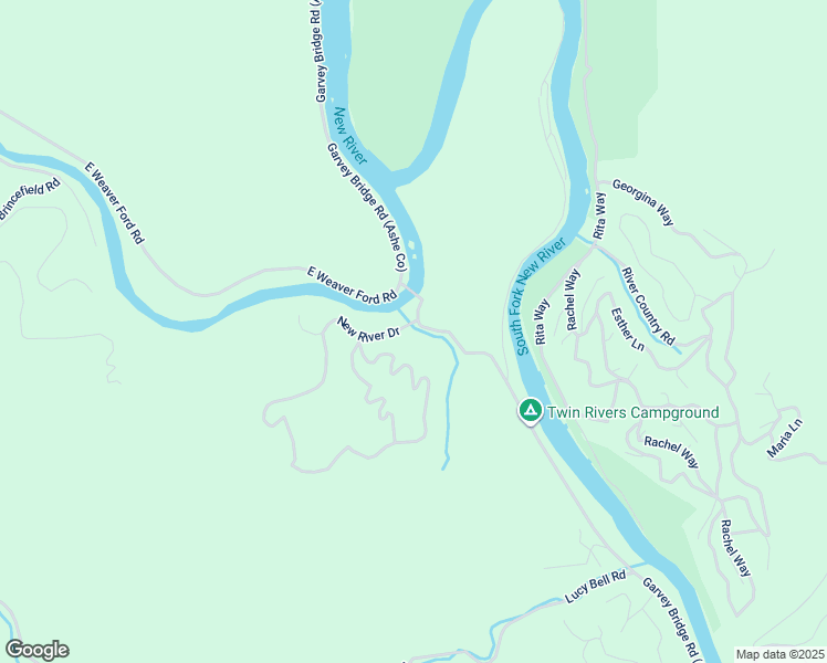 map of restaurants, bars, coffee shops, grocery stores, and more near 1612 Garvey Bridge Road (Ashe Co) in Crumpler