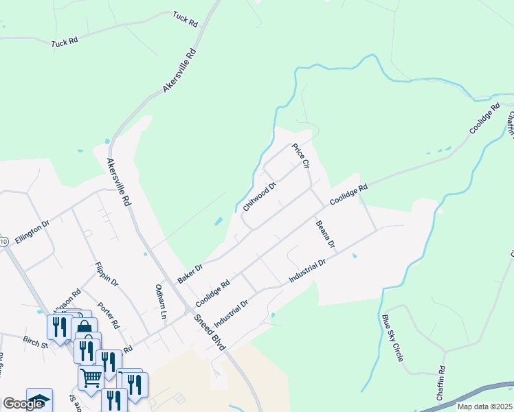 map of restaurants, bars, coffee shops, grocery stores, and more near 632 Chitwood Drive in Lafayette