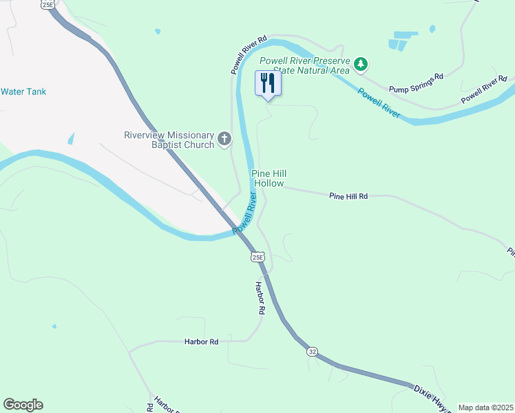 map of restaurants, bars, coffee shops, grocery stores, and more near 230 Pine Hill Rd in Tazewell