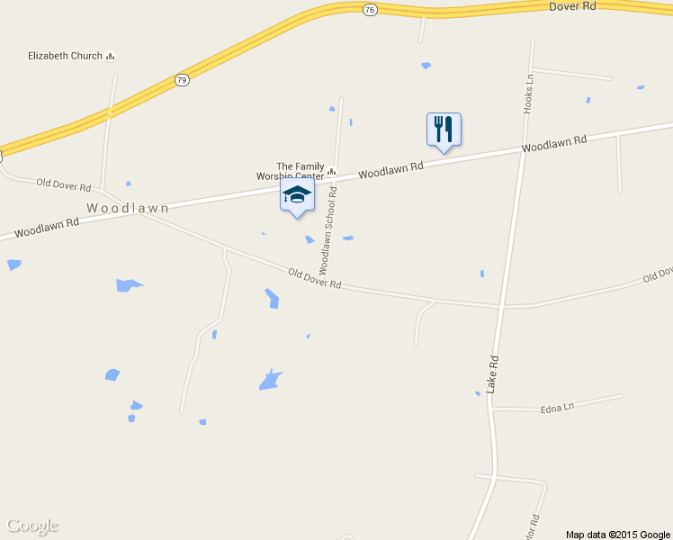 map of restaurants, bars, coffee shops, grocery stores, and more near 2241 Old Dover Rd in Woodlawn