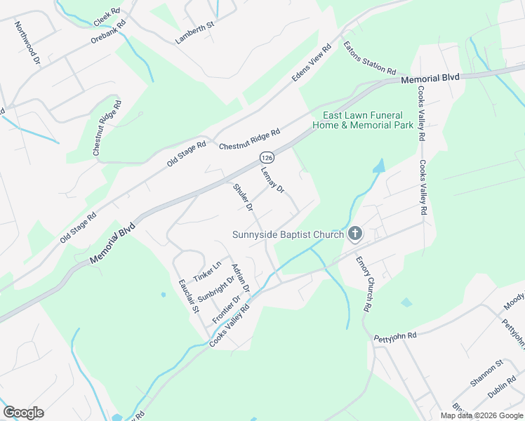 map of restaurants, bars, coffee shops, grocery stores, and more near 129 Shuler Drive in Kingsport