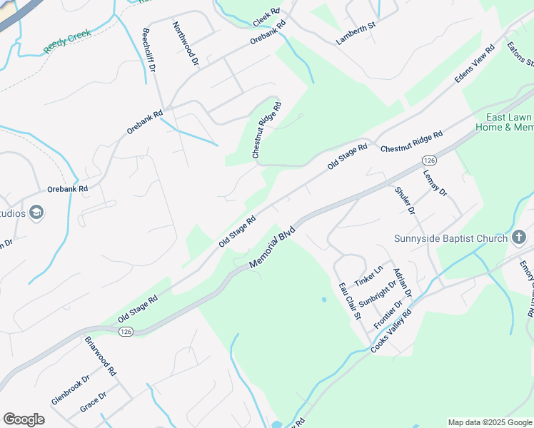 map of restaurants, bars, coffee shops, grocery stores, and more near 5105 Memorial Boulevard in Kingsport