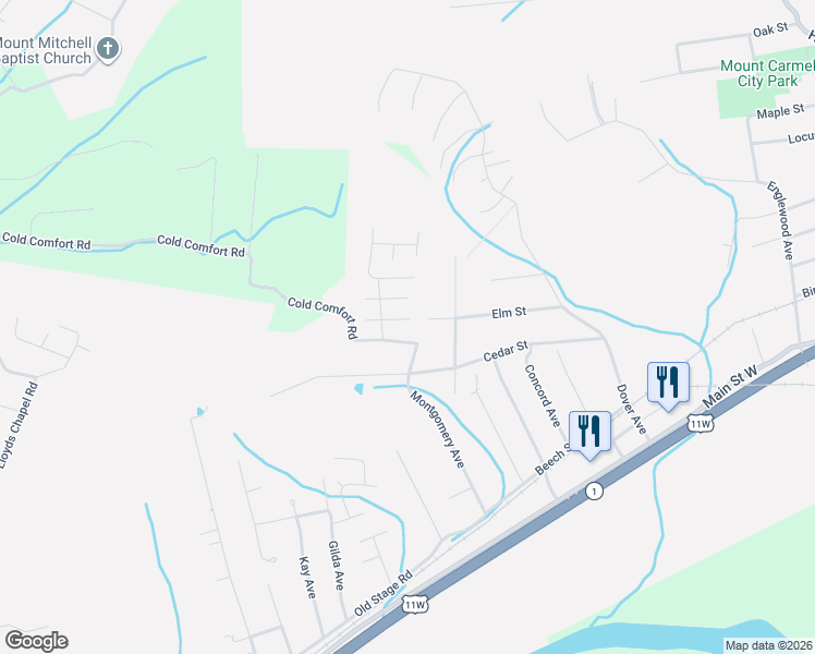 map of restaurants, bars, coffee shops, grocery stores, and more near 358 Montgomery Avenue in Church Hill