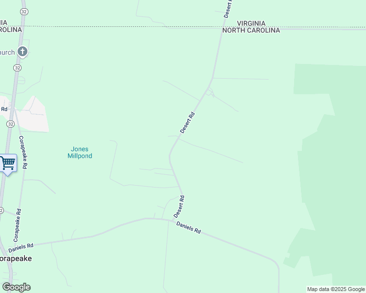map of restaurants, bars, coffee shops, grocery stores, and more near 81 Desert Road in Corapeake