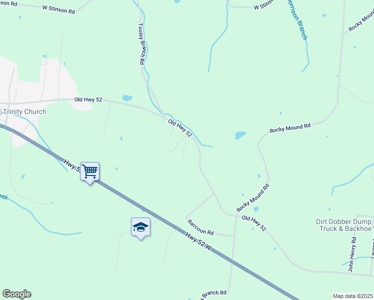 map of restaurants, bars, coffee shops, grocery stores, and more near 9895 Old Highway 52 in Westmoreland