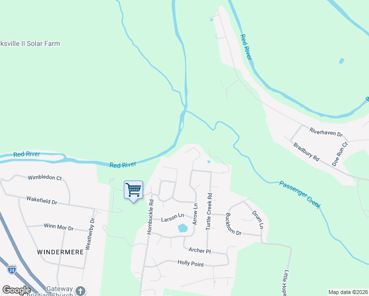 map of restaurants, bars, coffee shops, grocery stores, and more near 1037 Quiver Lane in Clarksville